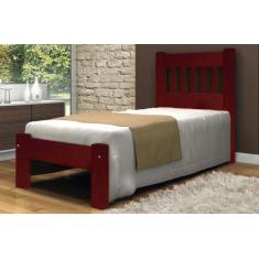 Cama de Solteiro Pérola de Madeira Maciça Angelim Pedra/Tauari - Cor M