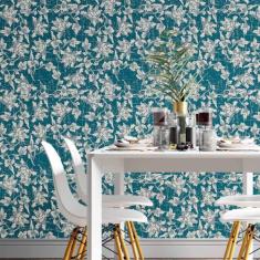 Papel De Parede Adesivo Floral Antigo N014214 Rolo 0,58x3M - Adesivo B