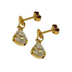 Brinco Em Ouro 10k 416 Pedra Gota