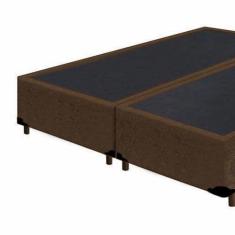 Base Box Queen Bipartido Suede Marrom - Imperium do Sono