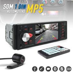 Kit Rádio C/ Tela + Câmera de Ré 1 Din Fiat Linea 2013 2014 2015 2016 