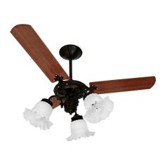 Ventilador De Teto Venti-Delta New Beta Com 3 Pás Mogno / Preto