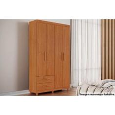 Guarda Roupa 4 Portas e 4 Gavetas c/ Pés Canadá Plus Cinamomo - Conqui