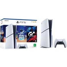 PlayStation 5 Slim 1TB 1 Controle Branco Sony com 2 Jogos-Unissex