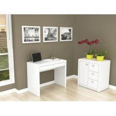 Mesa Escrivaninha 1 Gaveta Branco Me4107 - Tecno Mobili, Branco