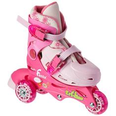 Patins 3 Rodas Ajustáveis Fenix Rosa