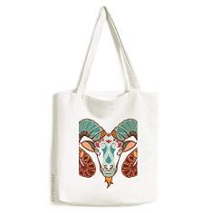 Bolsa sacola de lona com símbolo do zodíaco da Constelação Áries bolsa de compras casual