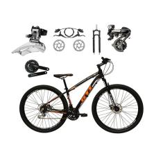 Bicicleta Aro 29 GTI Roma Câmbios Shimano Altus 24v K7 Alumínio Freios Hidráulicos Garfo Com Trava - Preto\Laranja