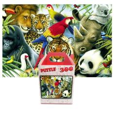 Quebra-cabeça em Madeira Puzzle Pintura Animais Selvagens de 300 peças