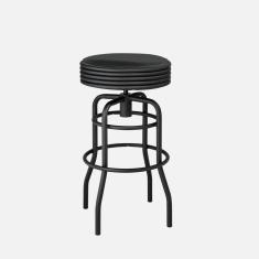 Banqueta de Aço Giratória Panamá Compoarte Preto