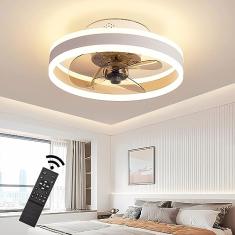 Ventiladores de teto com luzes LED silencioso moderno com controle remoto temporizador interno regulável reversível 3 cores 6 velocidades lâmpadas de teto inteligentes ventilador com lâmpada