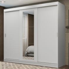 Guarda-roupa 3 Portas de Correr com Espelho 3 Gavetas Madesa