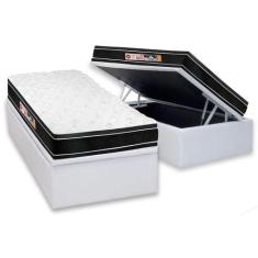 Cama Box Baú Solteiro: Colchão Espuma D33 Castor Black e White Double 