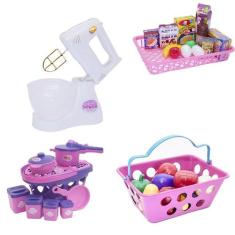 Menina Brinquedo Cozinha Panela Cesta Comida 35Peças - Altimar