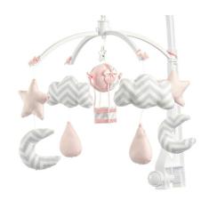 Móbile Berço Bebê Musical E Giratório Nuvens E Balão Rosa - Sleepbaby