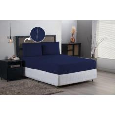 Jogo de Lençol Queen Ponto Palito 400 Fios Acetinado - Sophia Enxovais