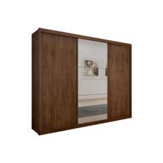 Guarda Roupas 3 Portas de Correr e 6 Gavetas c/ Espelho Paradizzo Gold