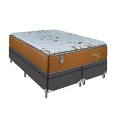 Cama Box King Cinza Colchão Molas Ensacadas Euro Pillow - Portobel