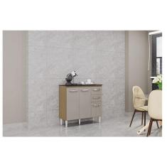 Balcão De Cozinha Ambiente Isadora Damasco Off White - Poquema