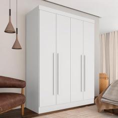 Guarda Roupa 4 Portas Solteiro Mayra Branco - Móveis Arapongas Branco