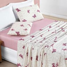 Jogo de Lençol Cama Solteiro 3 peças Micropercal 200 fios Avere - Bia 