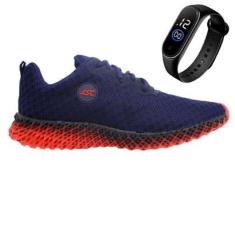 Tênis Esportivo Masculino para Ciclismo Academia Caminhada Correr Confortável Solado 4D + Relógio-Masculino