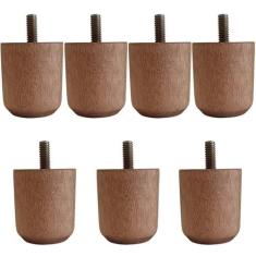 Conjunto de 7 Pés Baixos para Cama Box Kit Pé de Cama de Madeira 5cm C