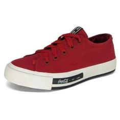 Tênis Casual Feminino Chuteirinha Lona Coca Cola CC1947-Feminino