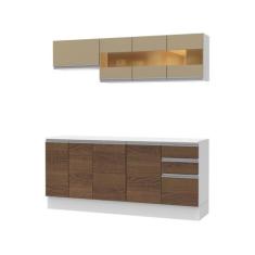 Cozinha 100% MDF Smart Modulada com Balcão e Tampo Madesa