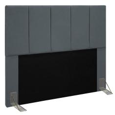 Cabeceira Cama Box Casal 140cm Pérola D10 Suede Cinza