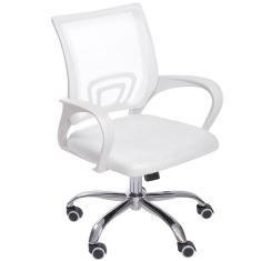 Cadeira de Escritório Mesh Assento Estofado Base Giratória 9050 - Branca