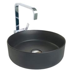 Cuba de Apoio Redonda Preta Fosca - Cerâmica Reno RC 20