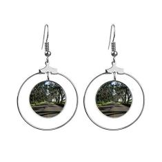Brincos Green Forestry Science Cenário Natureza Pendente Argola Joias Círculo Drop