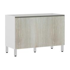 Balcão De Pia Sem Tamp 120cm Branco Com Legno Crema