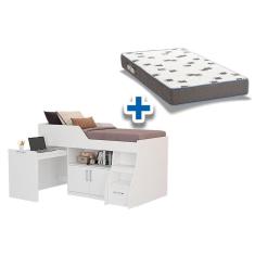 Colchão Ortobom D33 + Cama Multifunção Bianca II Branco
