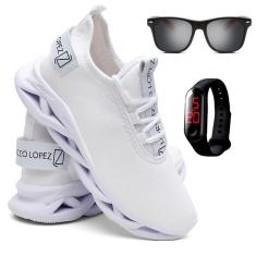 Tênis Masculino Corrida e Caminhada Treino + Óculos de Sol e Relógio-Masculino