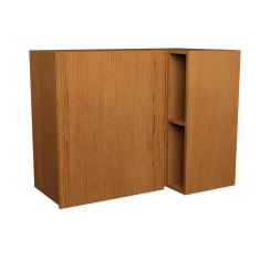 Armário Aéreo 92,5cm 1 Porta Ripada Canto Cozinha Milão Freijó Rocks