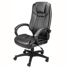  Cadeira Giratória Córdoba Rivattis Revestida Em Poliuretano Preto Base Rodízio Nylon