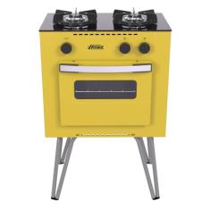 FOGAO A GAS MINI COOK 2 Q AMARELO GAS GLP
