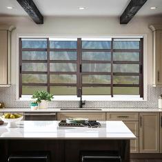 Janela Elite com Travessas 4 Folhas Moveis 100 X 120 Vidro Reflex Mix Corten