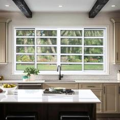 Janela Elite com Travessas 4 Folhas Moveis 100 X 120 Vidro Liso Branco