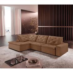 Sofá Hércules Veludo 2 Módulos 100cm Chaise Meu Sofá Online B016 Veludo Marrom