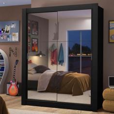 Guarda-Roupa Solteiro Madesa Dallas 2 Portas de Correr de Espelho 2 Ga