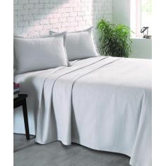 Kit Colcha Piquet Favo Dhler Queen 100% Algodão Prata 3 Pçs - Dohler