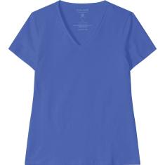 Blusa Baby Look Feminina Gola V Cotton Malwee Ref. 04502