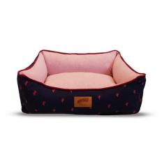Cama Baw Waw Juli Soninho Rosa para Cães e Gatos - Tamanho M