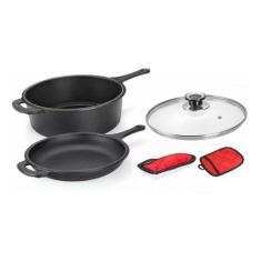 Conjunto Caçarola E Frigideira Multiuso De Ferro Fundido - Rig Fundido
