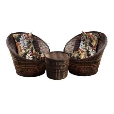 Conjunto de Poltronas Fibra Sintética Bola - 2 Poltronas + 1 Mesa Cent