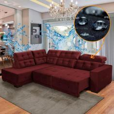 Sofá Impermeável Canto Chaise E 285x205 cm Retrátil Reclinável São Pau