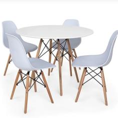 Kit Mesa Jantar Eames Eiffel 80cm + 4 Cadeiras Eames Eiffel -